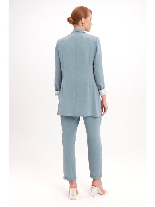 Ensemble avec Veste Détaillée et Pantalon Aqua  TK-1103