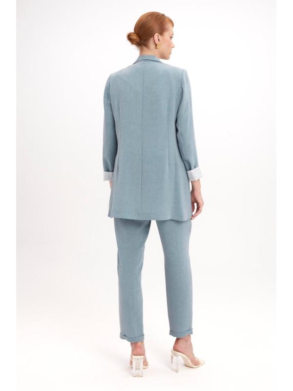 Ensemble avec Veste Détaillée et Pantalon Aqua  TK-1103