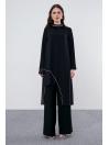 Ensemble  robe de soirée noire brodée en pierre Otrisli TK-1310