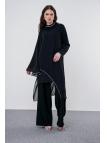 Ensemble  robe de soirée noire brodée en pierre Otrisli TK-1310