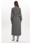 Dress-Up Collar Striped Smoked Topcoat 13341
