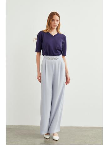 Pantalon large taille haute