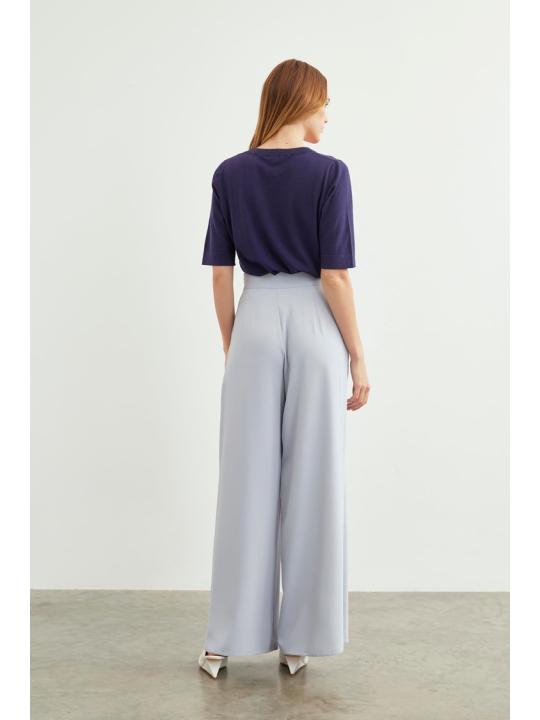Pantalon large taille haute