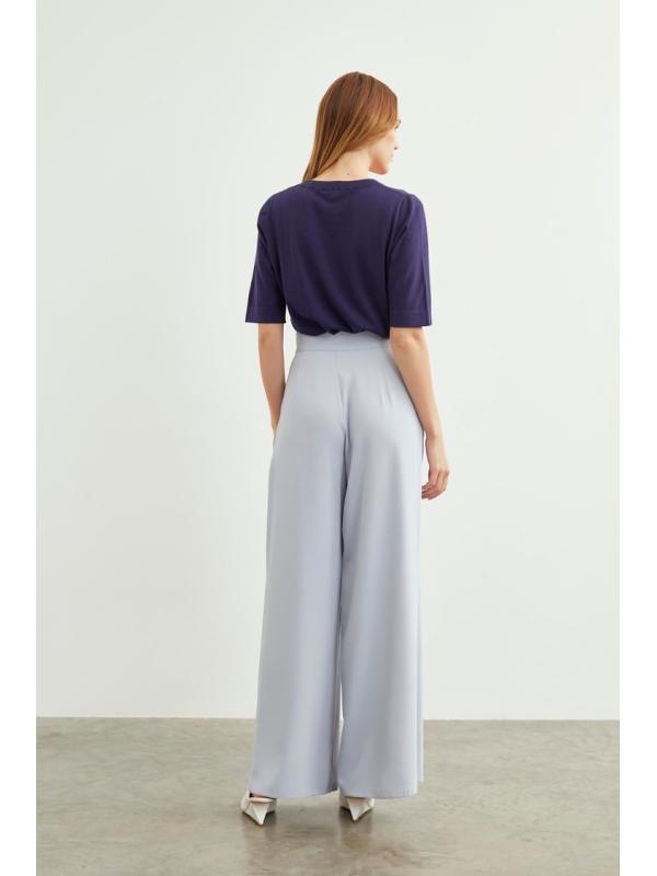Pantalon large taille haute