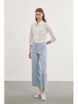 Pantalon Denim Wide Leg Bleu clair P-0136