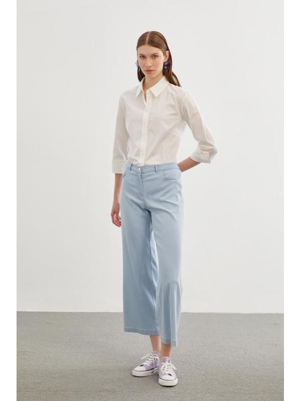 Pantalon Denim Wide Leg Bleu clair P-0136