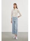 Pantalon Denim Wide Leg Bleu clair P-0136