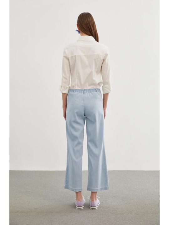 Pantalon Denim Wide Leg Bleu clair P-0136