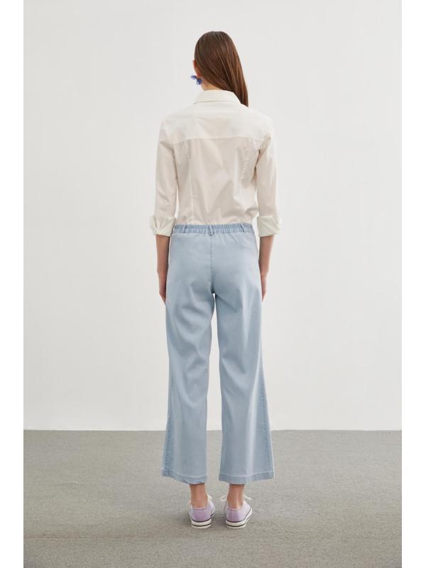 Pantalon Denim Wide Leg Bleu clair P-0136