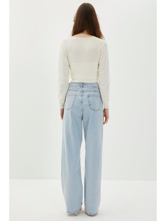  Pantalon en jean bleu calir P-0140