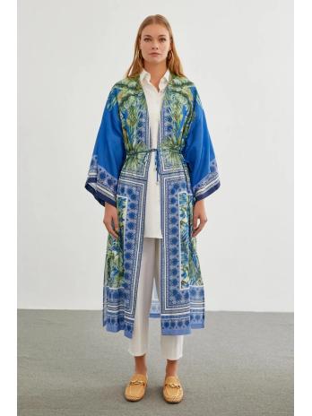 Kimono bleu à motifs IO-0168