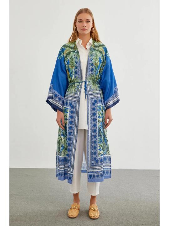 Kimono bleu à motifs IO-0168