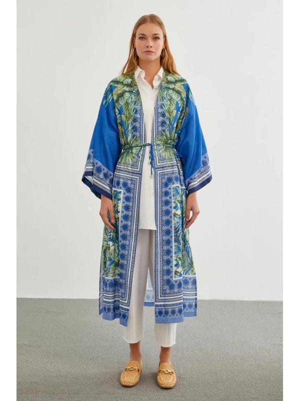 Kimono bleu à motifs IO-0168