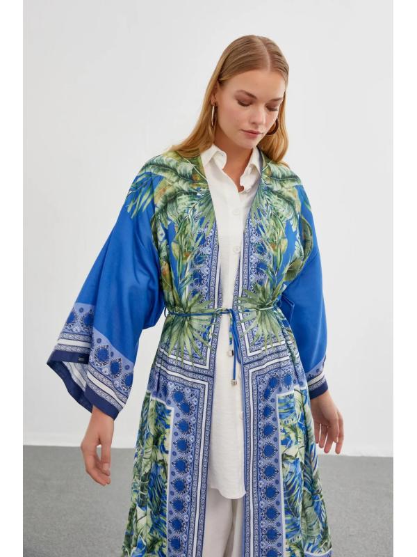 Kimono bleu à motifs IO-0168
