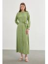 Robe longue E-0400 avec col dominant ceinturé