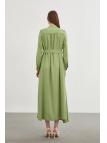 Robe longue E-0400 avec col dominant ceinturé