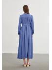 Robe longue E-0400 avec col dominant ceinturé
