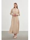 Robe longue E-0400 avec col dominant ceinturé