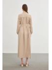 Robe longue E-0400 avec col dominant ceinturé