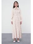 Robe à col de chemise à motifs à pois E-0401