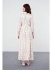 Robe à col de chemise à motifs à pois E-0401