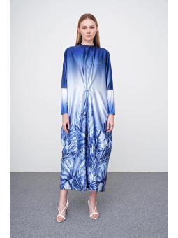 Robe longue détaillée à motifs floraux E-0381