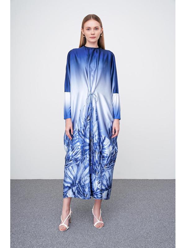 Robe longue détaillée à motifs floraux E-0381