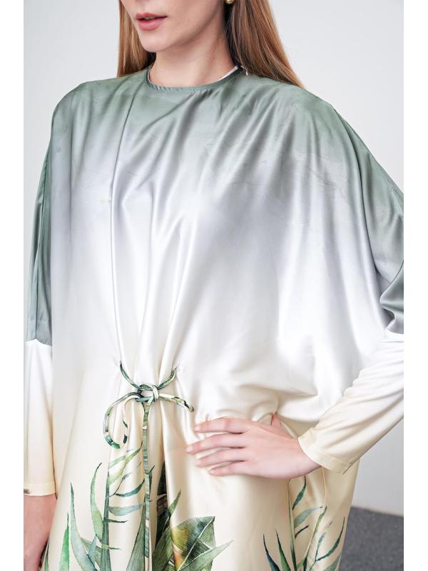 Robe longue détaillée à motifs floraux E-0381
