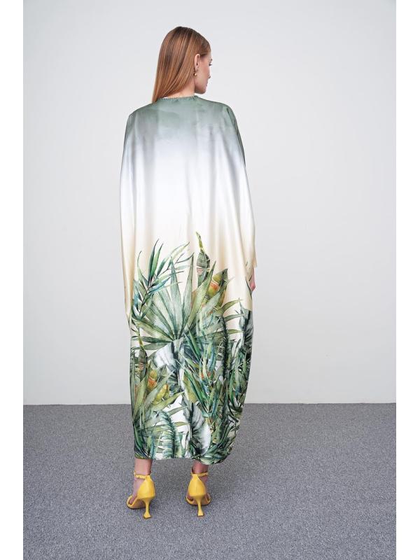 Robe longue détaillée à motifs floraux E-0381