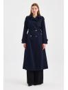 Trench-coat bleu marine détaillé 13429