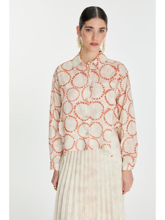 Chemise  détaillée à poche à motifs G-0081