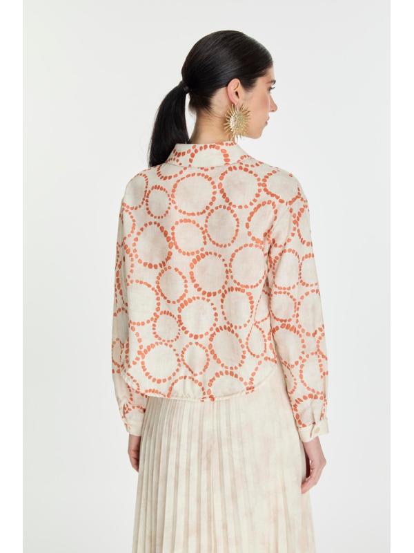 Chemise  détaillée à poche à motifs G-0081