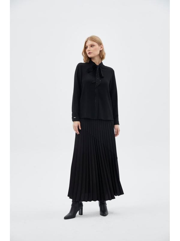 Chemise à manches longues à col noeud G-0088