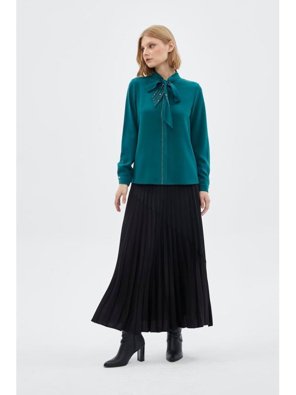 Chemise à manches longues à col noeud G-0088
