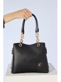Bandoulière chaîne détaillée Sac noir Z0310