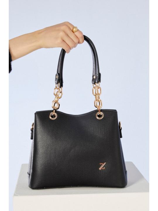 Bandoulière chaîne détaillée Sac noir Z0310