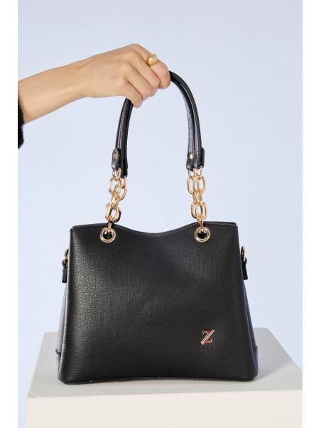 Bandoulière chaîne détaillée Sac noir Z0310