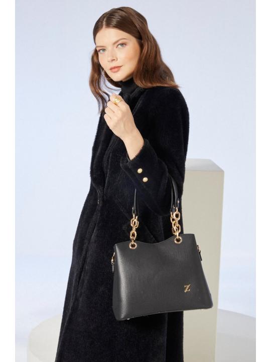 Bandoulière chaîne détaillée Sac noir Z0310