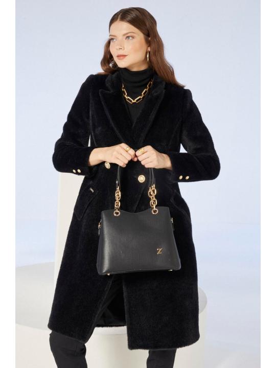 Bandoulière chaîne détaillée Sac noir Z0310