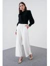  Pantalon large en tissu pour femme P-0013