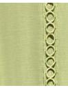 Robe longue ceinturée en dentelle brodée blanc cassé E-0495