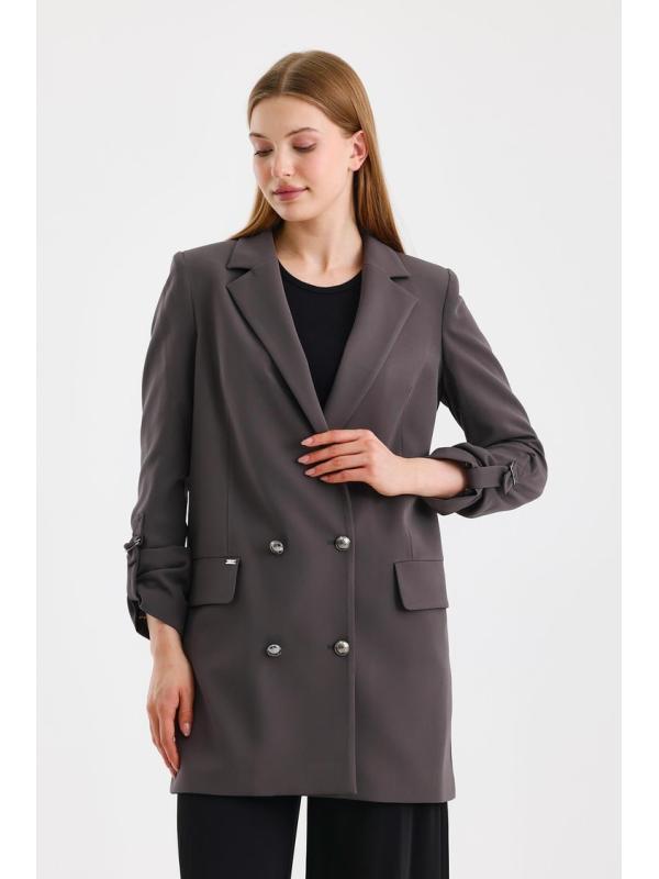 Veste longue détaillée C-0029