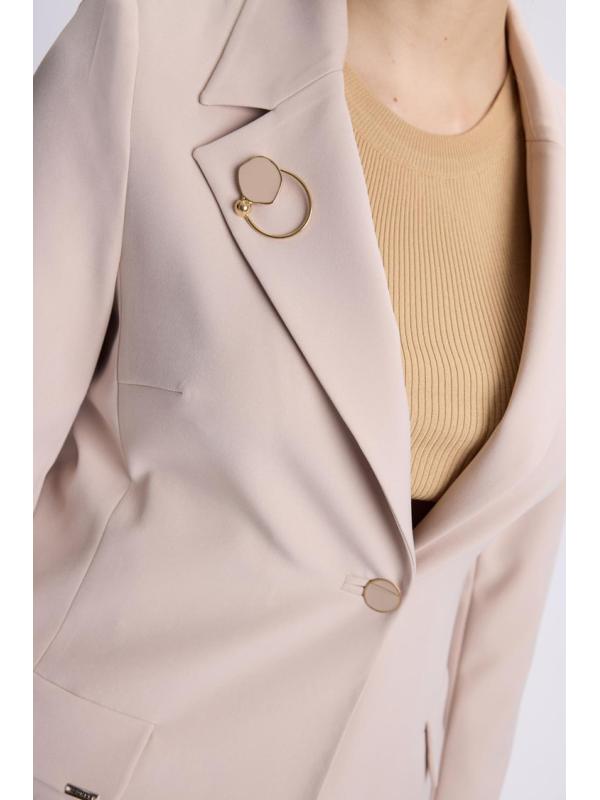 Veste longue détaillée Broach C-0012
