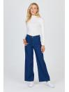 Pantalon large en denim bleu marine P-0136