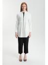 Fermeture éclair détaillée veste blanche C-0130