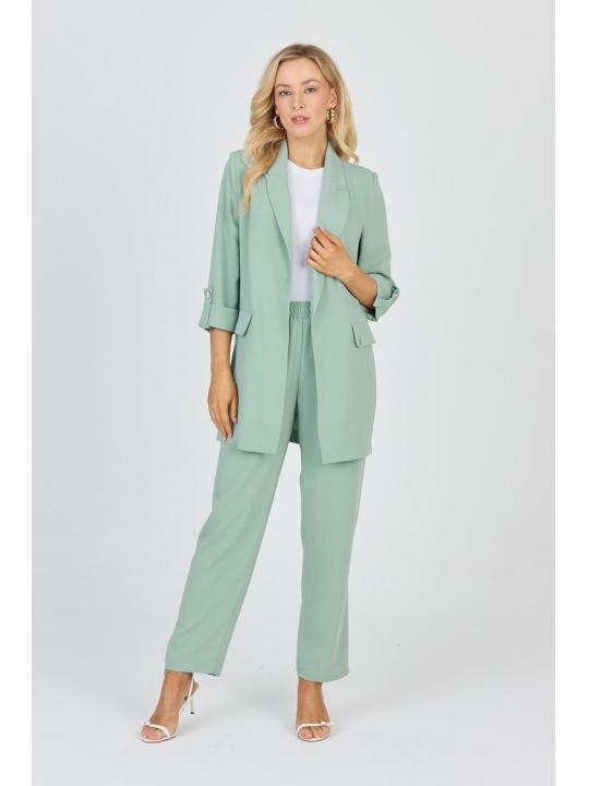 Veste beige à double boutonnage avec poches C-0145