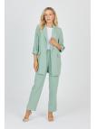 Veste beige à double boutonnage avec poches C-0145