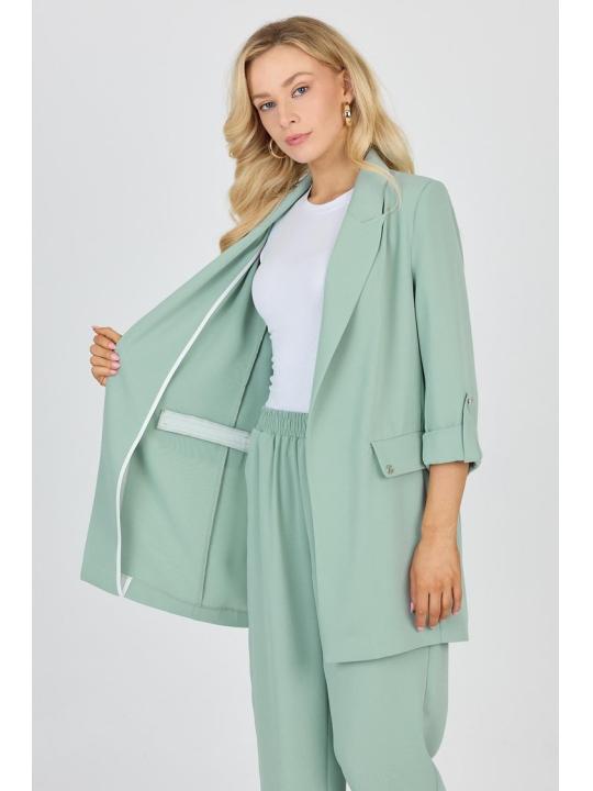 Veste beige à double boutonnage avec poches C-0145