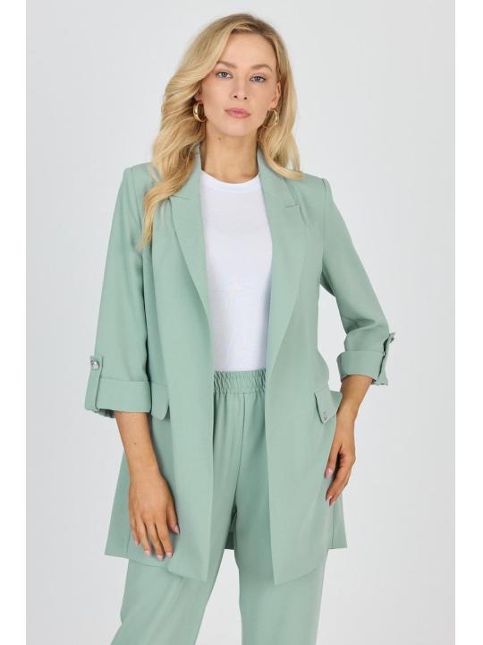 Veste beige à double boutonnage avec poches C-0145