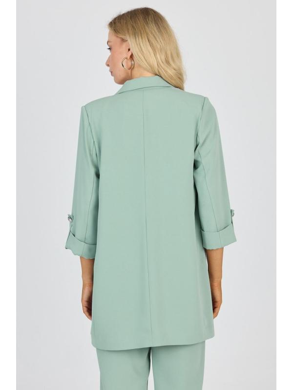 Veste beige à double boutonnage avec poches C-0145